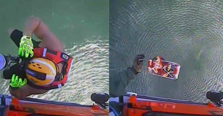 Watch: Coast Guard Rescues Tanker Crew Member 10 Miles Offshore Galveston, Texas