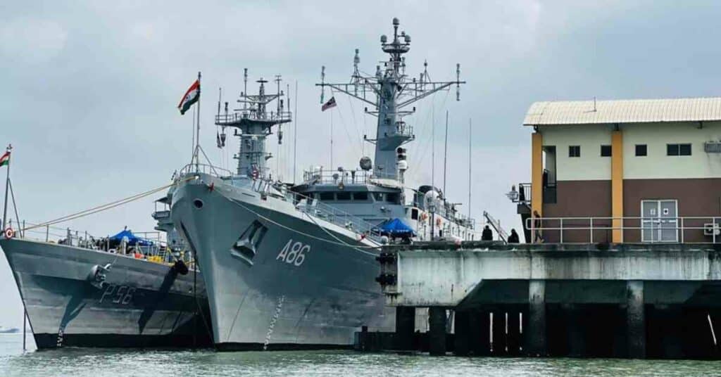 Indian Navy's First Training Squadron warships Arrive At Port Klang, Malaysia