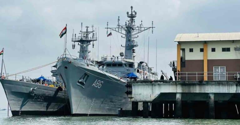 Indian Navy’s First Training Squadron Warships Arrive At Port Klang, Malaysia