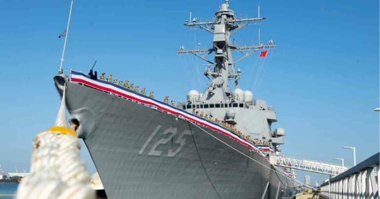 U.S Navy Commissions First Flight III Destroyer USS Jack H Lucas In Tampa, Florida