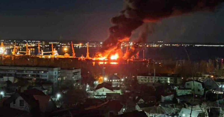 Ukraine Confirms Destruction Of Russian Warship, Novocherkassk, In Crimea