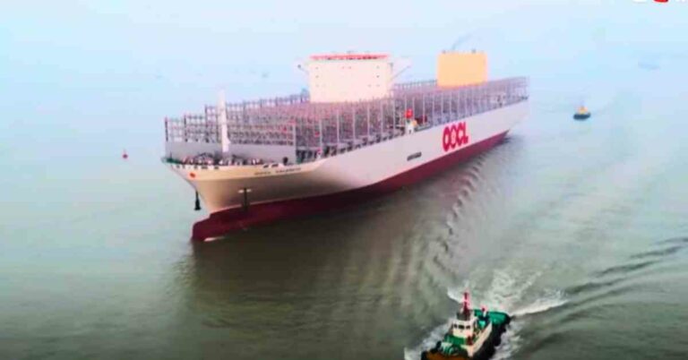World’s Largest Container Ship, OOCL Valencia, Sets Sail On Trial Voyage