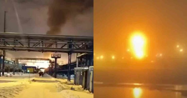Watch: Fire Breaks Out At Russian Fuel Terminal After Ukrainian Drone Attack