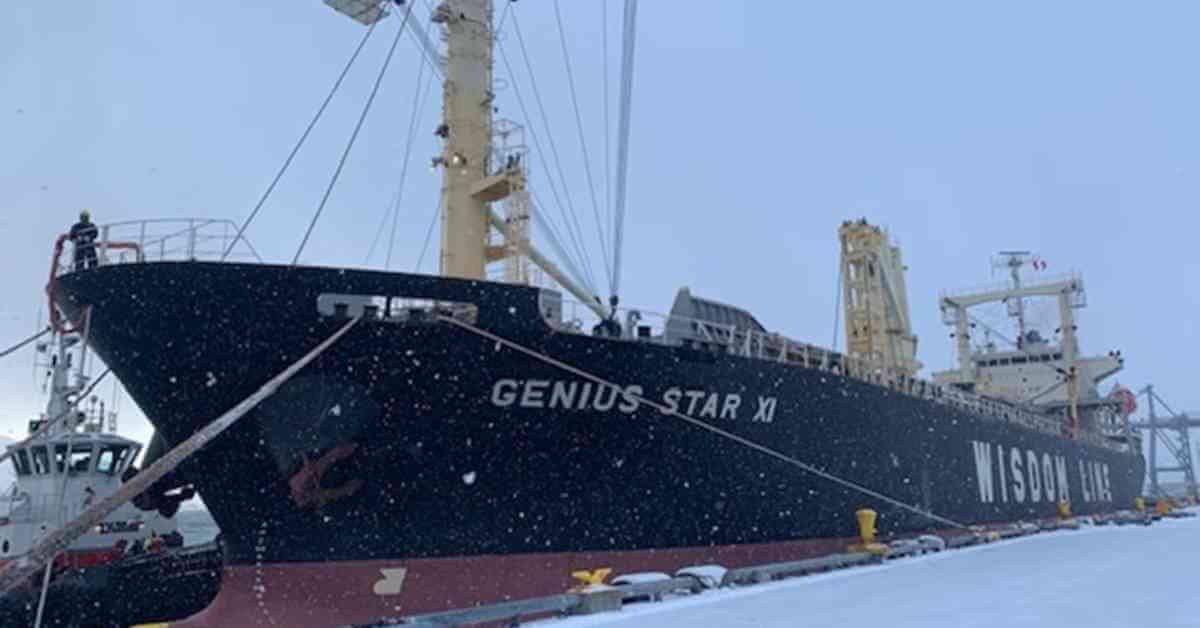Cargo Ship Genius Star XI Docks At Dutch Harbor, Alaska After Fire Incident
