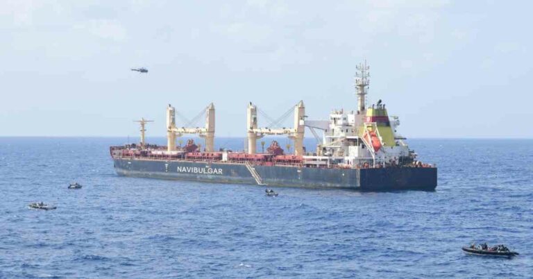 Indian Navy Rescues Hijacked Bulk Carrier MV Ruen And Its Crew From Somali Pirates