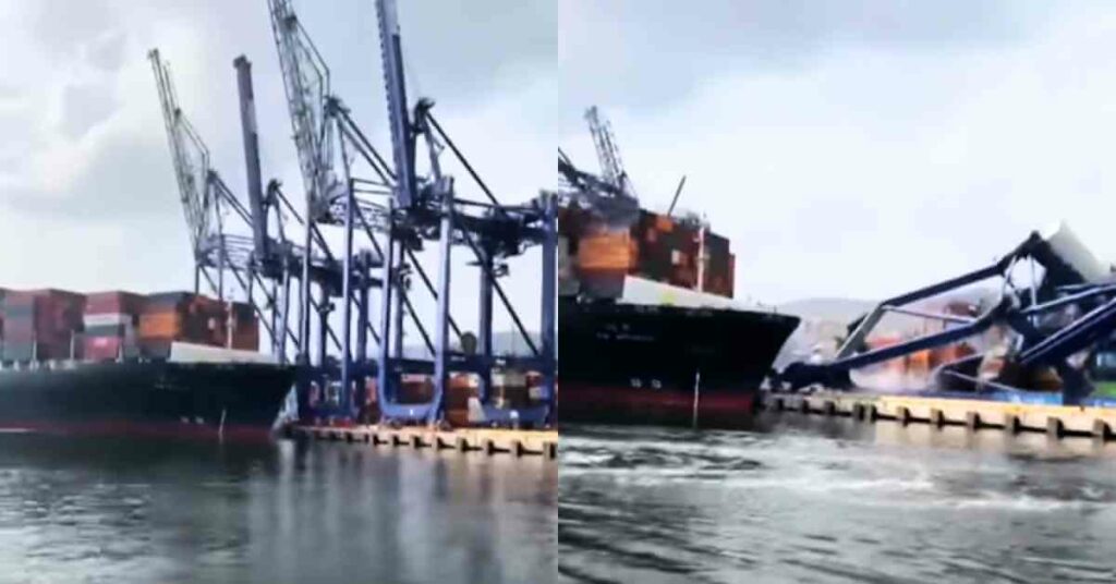 Watch: Hong Kong-Flagged Container Ship Collides With Cranes At Turkish Port
