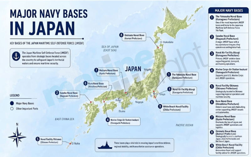 Major Navy Bases in Japan