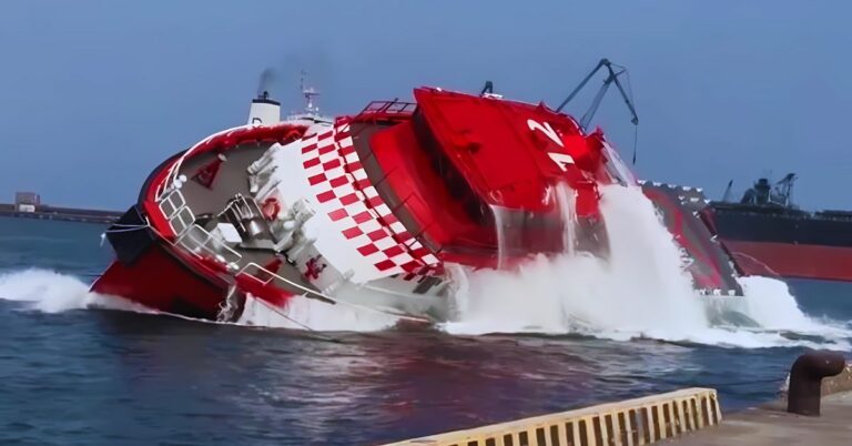 World’s Largest Self-Righting Lifeboat Recovers from A Complete Capsize in Just 6 Seconds