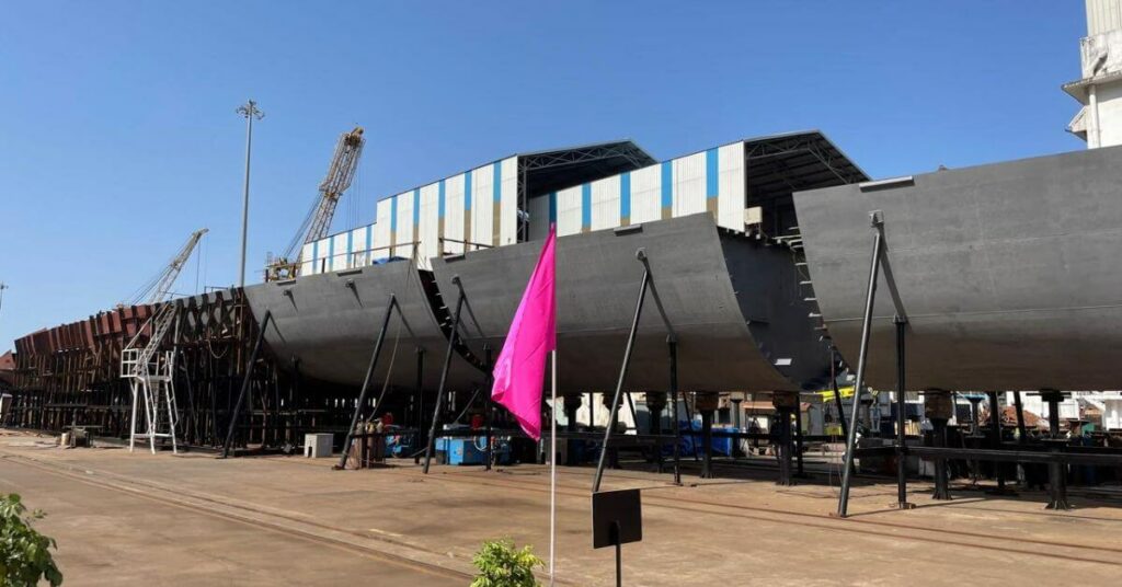 Indian Navy Holds Keel Laying Ceremony For The 1st Next Generation Offshore Patrol Vessel