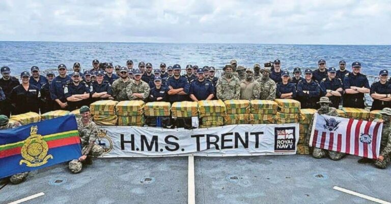 Royal Navy’s Patrol Ship HMS Trent Seizes Over £500 Million Worth Of Drugs In the Caribbean Sea