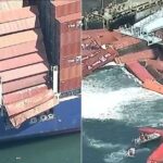 Video: Nearly 70 Shipping Containers Topple From Cargo Ship At Port Of Long Beach
