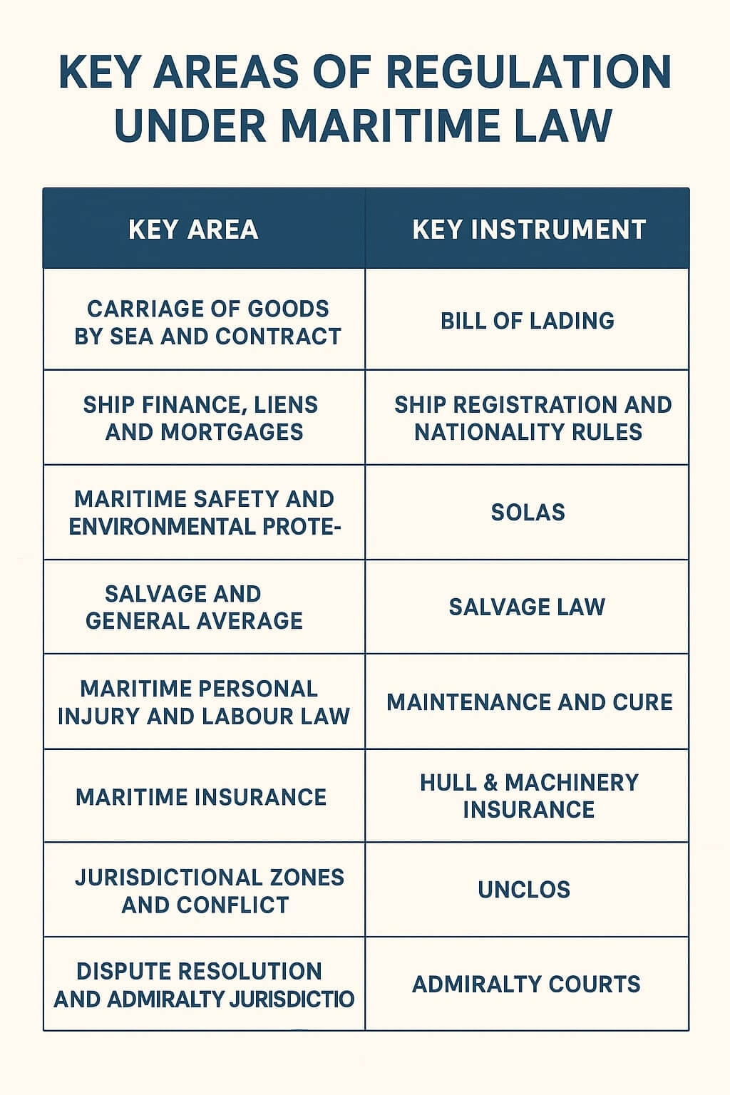 Maritime law regulations