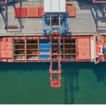 container ship at port