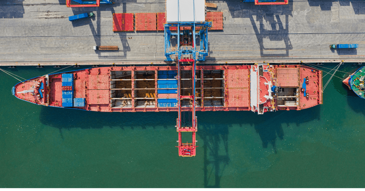 container ship at port