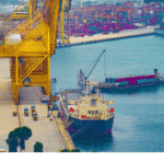 container ship at port