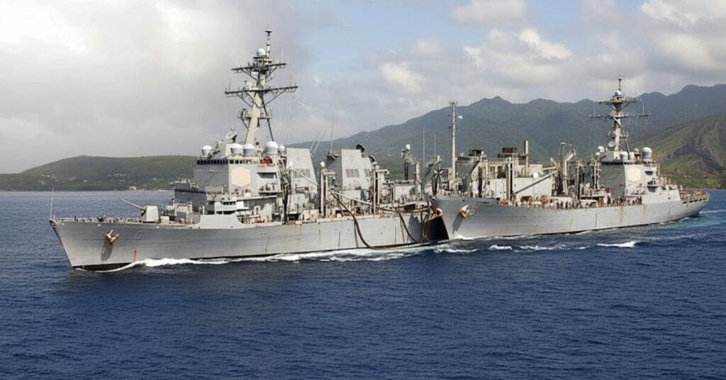 Watch: US Navy Destroyer And Supply Ship Collide During Replenishment-at-Sea Near South America