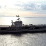 US Navy Aircraft Carrier Abraham Lincoln Passes Through Singapore Strait En Route To Thailand After More Than 250 Days At Sea