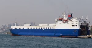 Cargo Ship Carrying Mercedes-Benz Vans Runs Aground In Dusseldorf’s Harbour