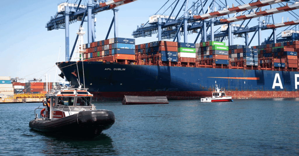US Coast Guard Responds To 3 Containers That Fell Overboard At Port Of Los Angeles During Cargo Operations
