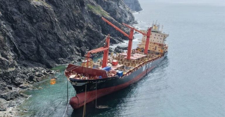 Salvors Pull MSC Baltic III Wreck Closer To Shore After Being Grounded Since February 2025