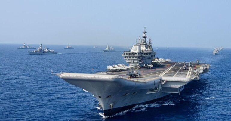 Indian Navy Begins Trials For Its First Rafale Marine Jets To Fly From Its Largest Indigenously Built Warship INS Vikrant