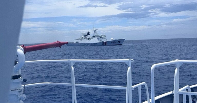 Philippine Coast Guard Ship Stopped Short By China Coast Guard Cutter Using Water Cannon During Medevac Of Navy Serviceman