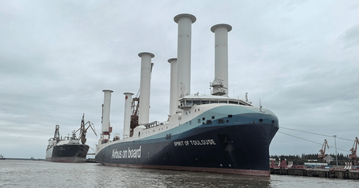 Six Rotor Sails Deliver Measurable Wind Propulsion to the World's Largest RoRo Vessel