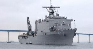 U.S. Navy Decommissions Dock Landing Ship USS Germantown After 40 Years Of Service