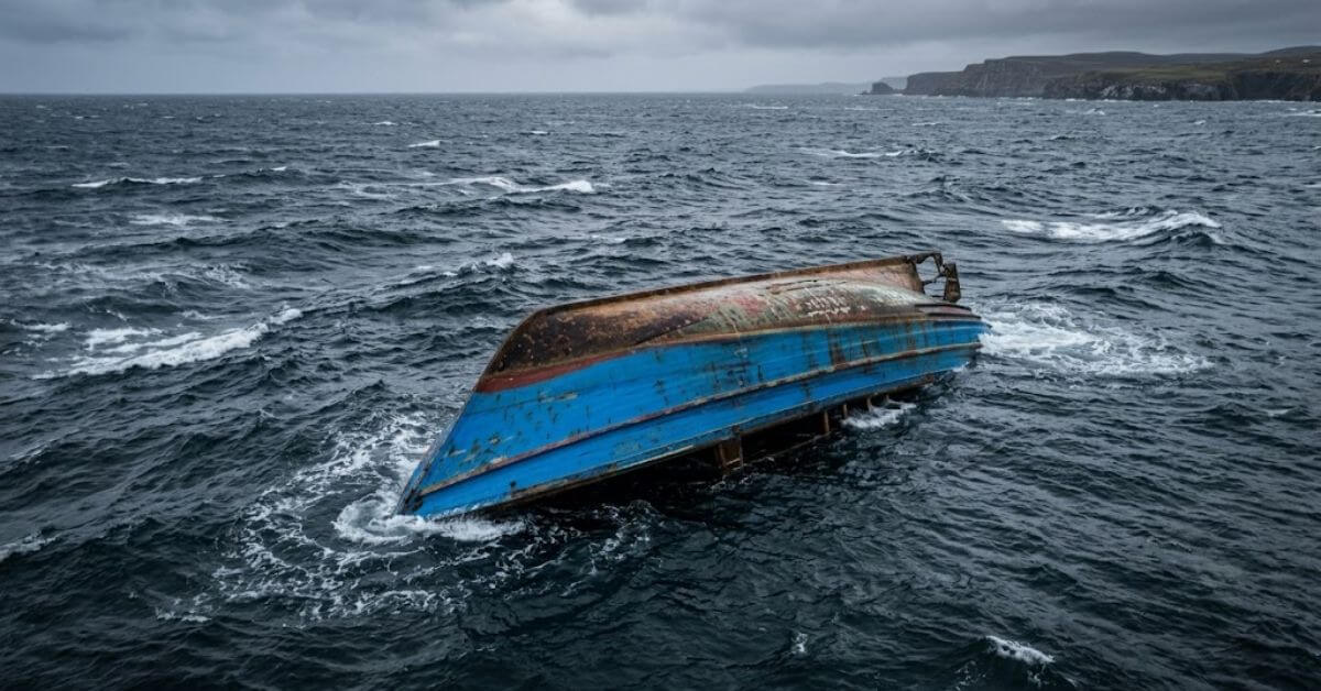 capsized boat